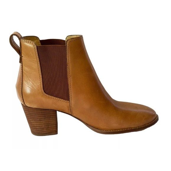 Madewell Womens 7.5 Pull On Chelsea Ankle Bootie Cognac Leather Distress Western - Picture 8 of 12